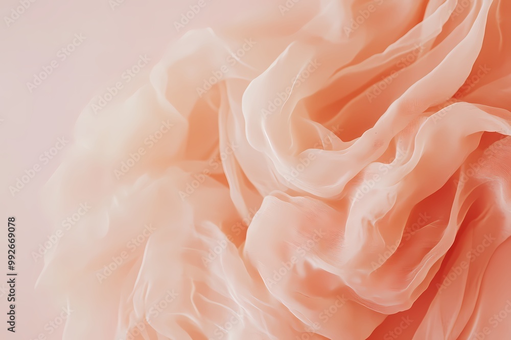 Soft Peach Fabric on Warm Romantic Background Soft Peach Fabric on Warm Romantic Background