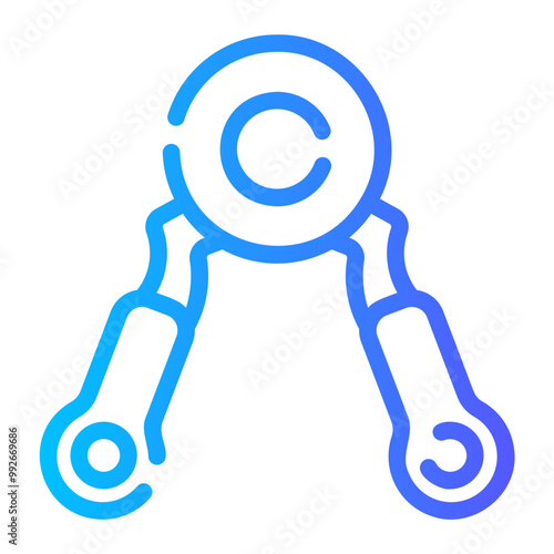 hand grip Line Gradient Icon