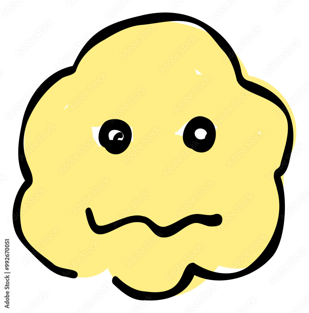 A hand-drawn fluffy sad face emoji. Features a simple and cute yellow-based design. Stylish and versatile for various scenes. A hand-drawn fluffy sad face emoji. Features a simple and cute yellow-based design. Stylish and versatile for various scenes.