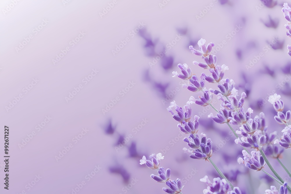 Obraz premium Calming Lavender on Gentle Purple Background