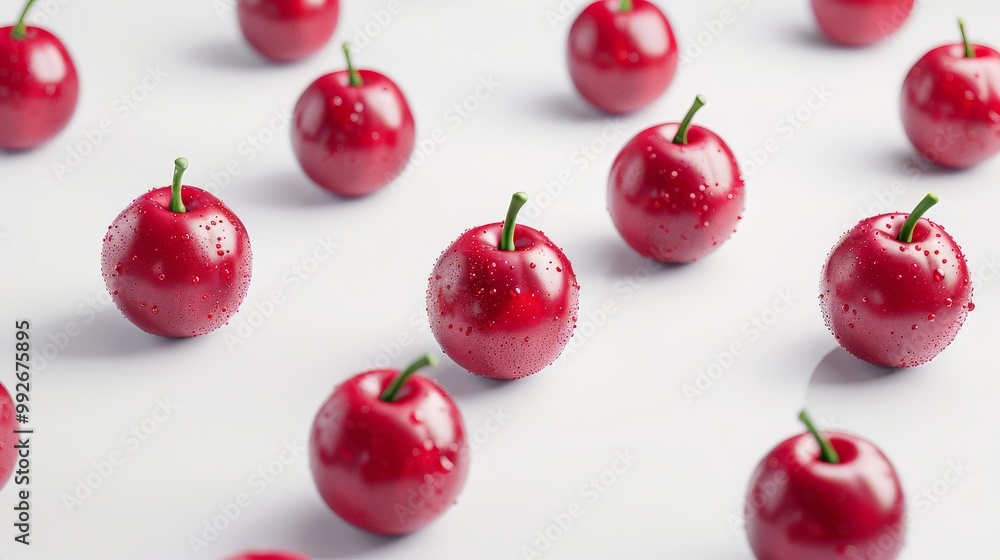 Fresh 3D plums with smooth textures on a white background Fresh 3D plums with smooth textures on a white background