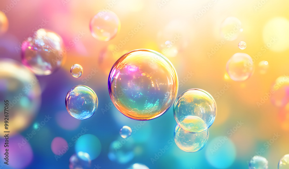 Colorful Bubbles Floating in a Dreamy Gradient Background design Colorful Bubbles Floating in a Dreamy Gradient Background design
