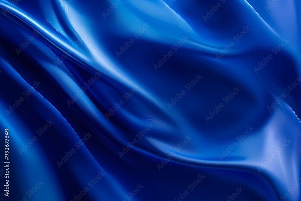 Vibrant Cobalt Blue Fabric with Smooth Texture Vibrant Cobalt Blue Fabric with Smooth Texture