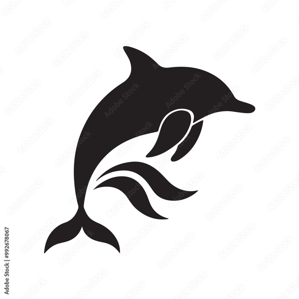 Obraz premium Jumping Dolphin Silhouette