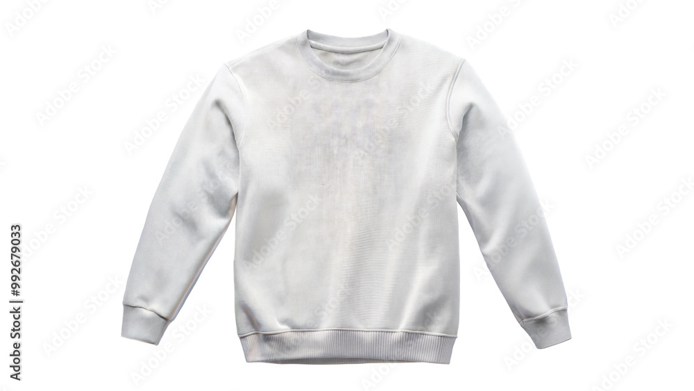 A plain white sweatshirt featuring a textured design, displayed against a transparent or white background, highlighting its simplicity and style. A plain white sweatshirt featuring a textured design, displayed against a transparent or white background, highlighting its simplicity and style.
