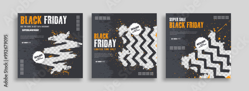 Black friday sale social media post design template. Suitable for social media, flyers, banner, and web.