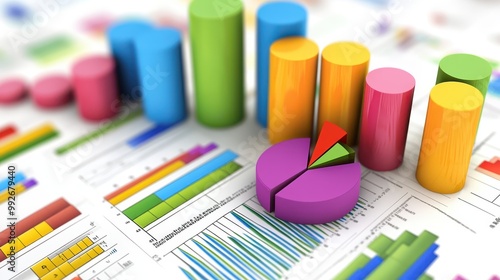 A detailed visual breakdown of a company s cost analysis with pie charts and bar graphs, financial analysis, cost planning, budget breakdown photo