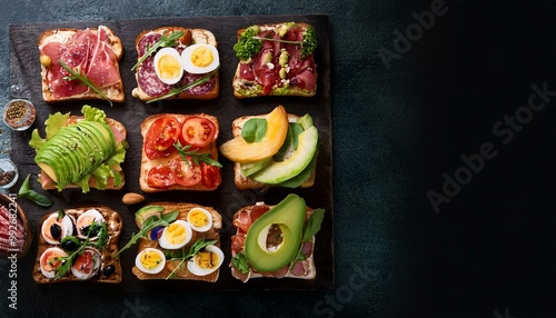 various sandwiches and ingredients on the table