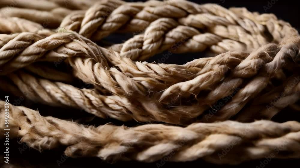 Exploring the texture and details of natural fiber ropes in close-up, showcasing their unique craftsmanship and versatility Exploring the texture and details of natural fiber ropes in close-up, showcasing their unique craftsmanship and versatility