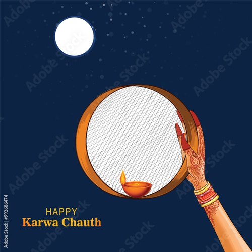 Indian festival happy karwa chauth celebration background