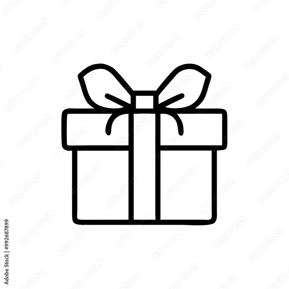 A gift box icon, each with a bow on top, denoting presents, on a transparent background A gift box icon, each with a bow on top, denoting presents, on a transparent background