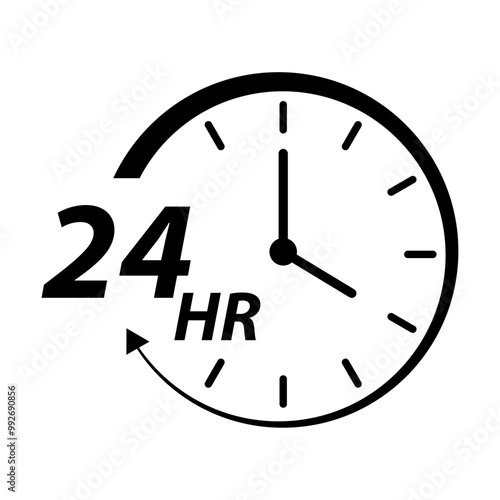 Twenty four hour icon vector for graphic design, logo, web site, social media, mobile app, ui illustration