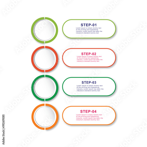 circle business four step infographic vector design 05
