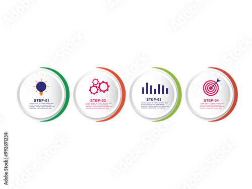 four step vector infographic template design 04