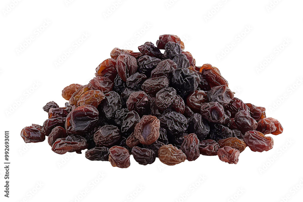 Pile of raisins, isolated against a transparent background Pile of raisins, isolated against a transparent background