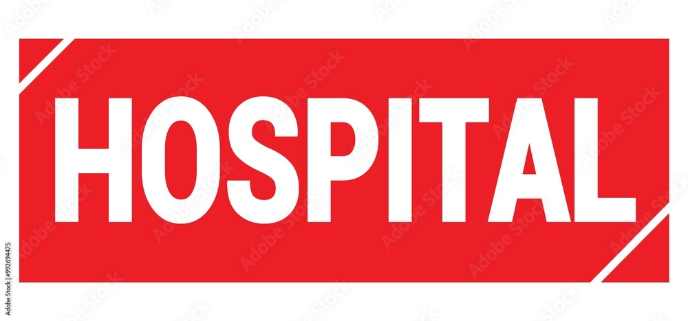 HOSPITAL text written on red stamp sign. HOSPITAL text written on red stamp sign.