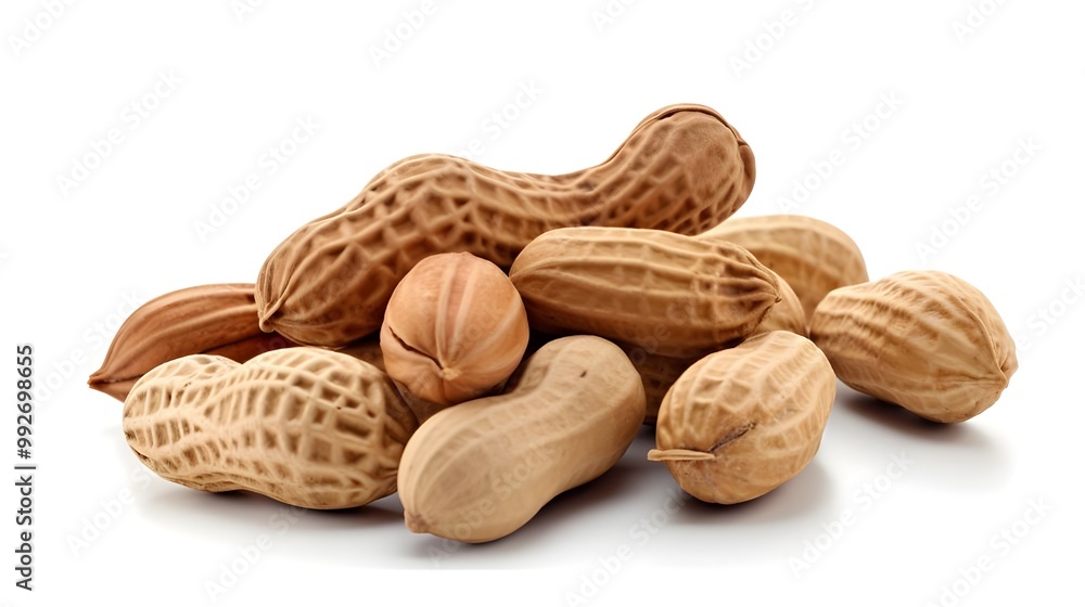 peanuts on white with white backround genrative AI peanuts on white with white backround genrative AI