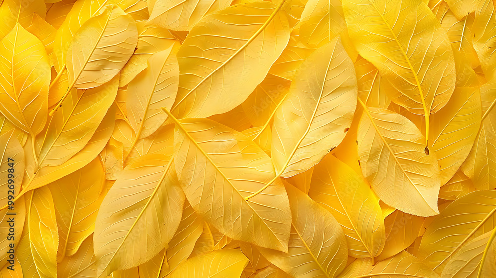 A Close-Up View of Golden Autumn Leaves Arranged in a Pattern, Showcasing the Intricate Veins and Textures of Nature A Close-Up View of Golden Autumn Leaves Arranged in a Pattern, Showcasing the Intricate Veins and Textures of Nature