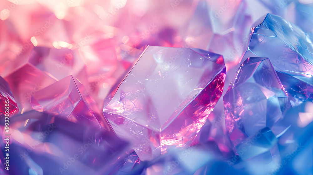 3d rendering of abstract background with crystal structure in pink and blue 3d rendering of abstract background with crystal structure in pink and blue