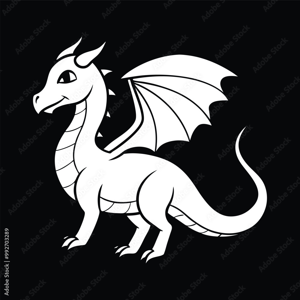 Cute Green Dragon Cartoon Illustration Cute Green Dragon Cartoon Illustration