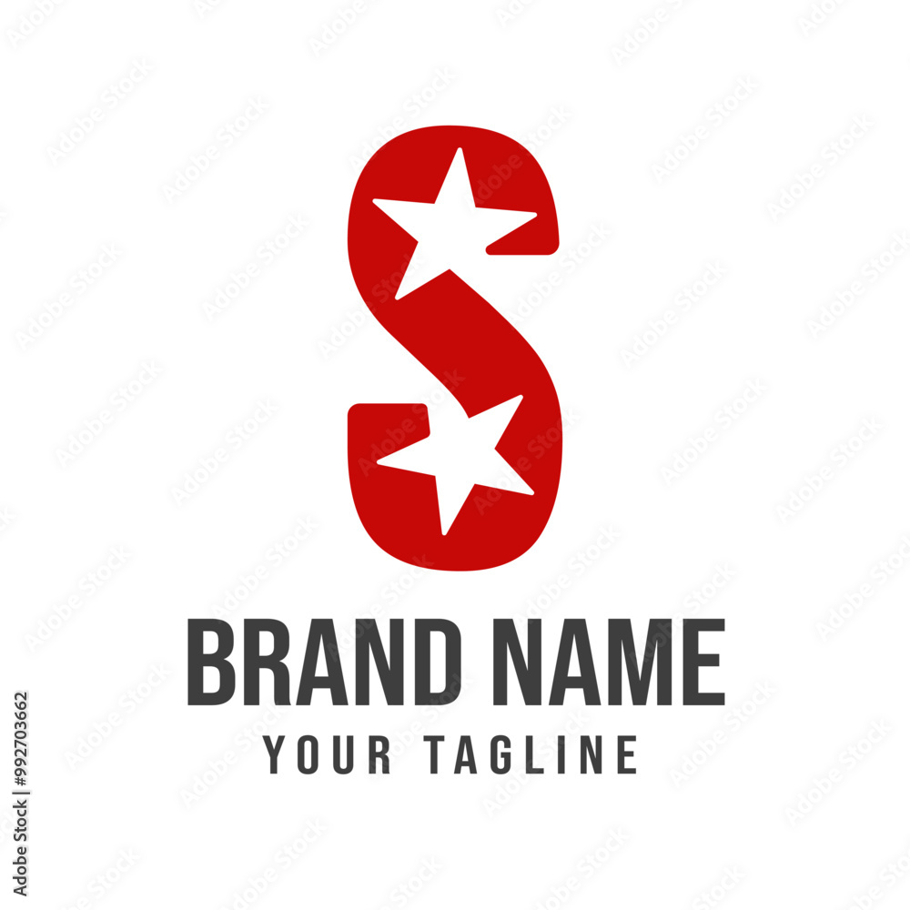 Vector Design Illustration of S letter logo or icon template with two Star design elements Vector Design Illustration of S letter logo or icon template with two Star design elements