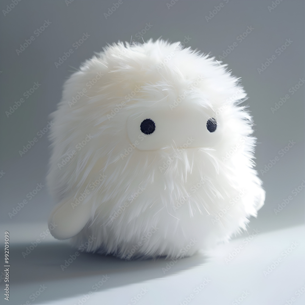 A white stuffed animal with a black face and a white body A white stuffed animal with a black face and a white body