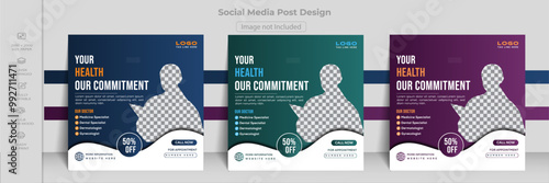 Social Media Post Design Templates, banner medical, marketing post.