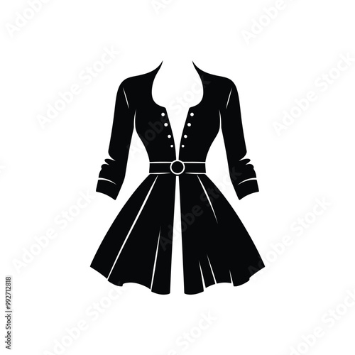 Stylish Bolero Dress Vector Silhouette Perfect for Fashion Design and Clothing Graphics