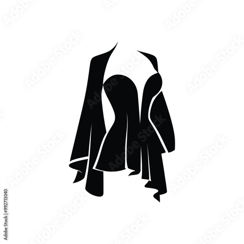 Elegant Bolero Dress Silhouette Vector for Fashion and Apparel Design Graphics