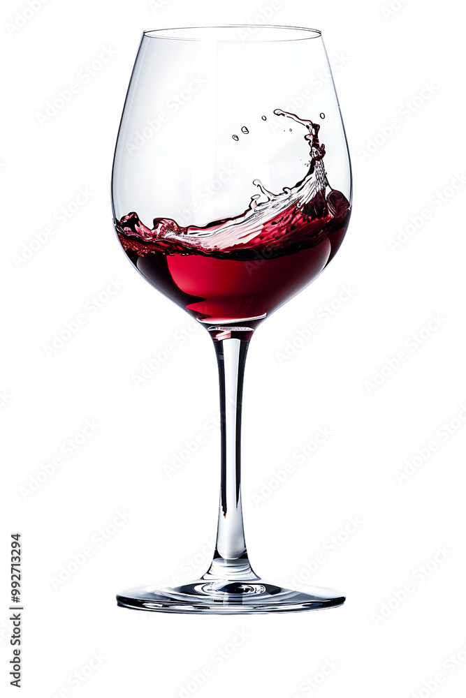 Wine glass with red wine splash, isolated on transparent Wine glass with red wine splash, isolated on transparent