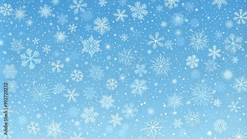 light blue background with white snowflakes