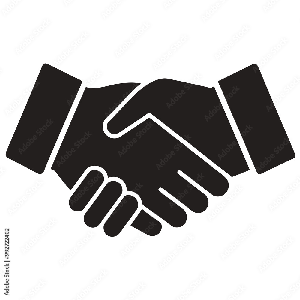 Handshake icon Silhouette line art vector illustration Handshake icon Silhouette line art vector illustration