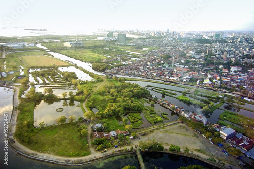 Aerial Photograpy - Natural Green Garden City. View drone South Sulawesi - Indonesia