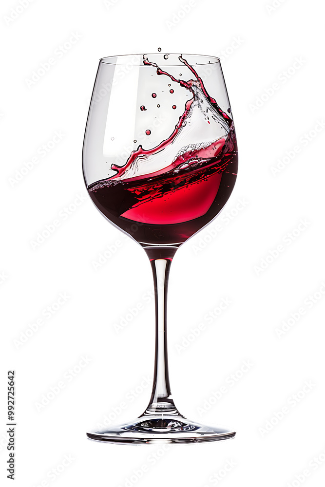 Wine glass with red wine splash, isolated on transparent Wine glass with red wine splash, isolated on transparent