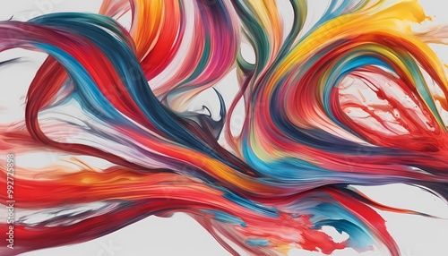 飛沫を上げて波打つカラフルなインク　背景素材