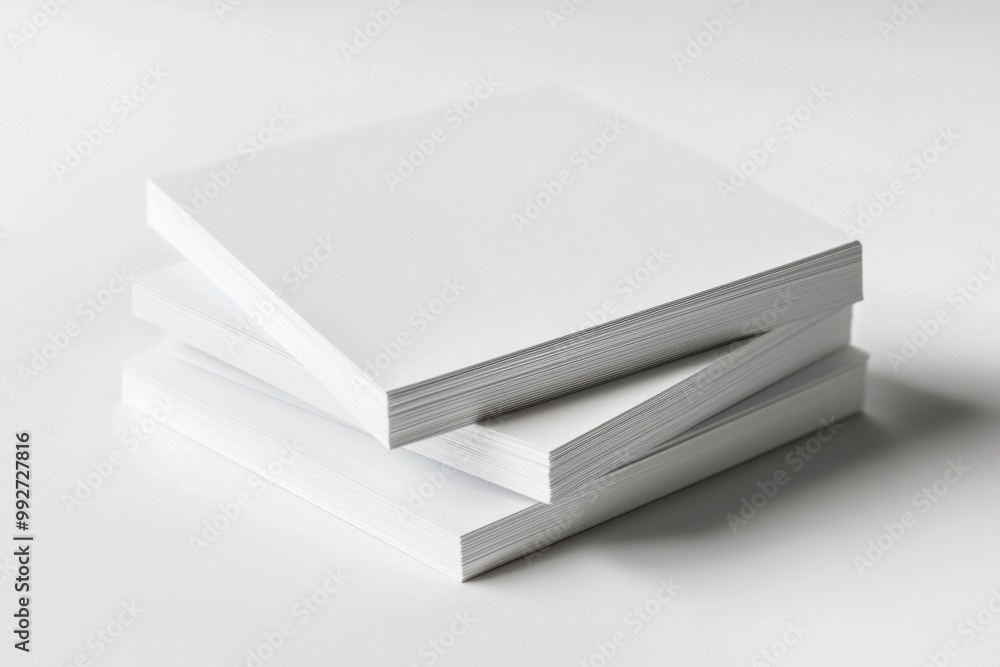 Blank A4 Stacked Paper Mockup isolated created with Generative AI Blank A4 Stacked Paper Mockup isolated created with Generative AI