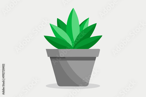 Pot and plant icon Vector