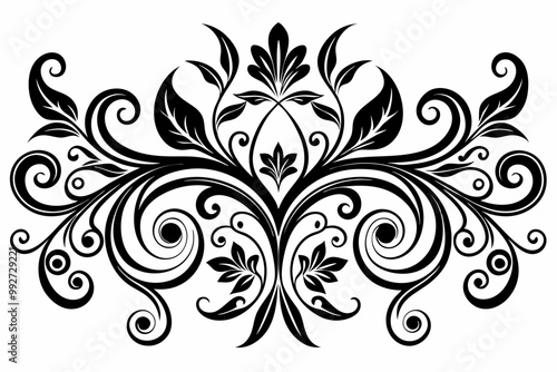 Hand drawn vector floral elegant ornament design