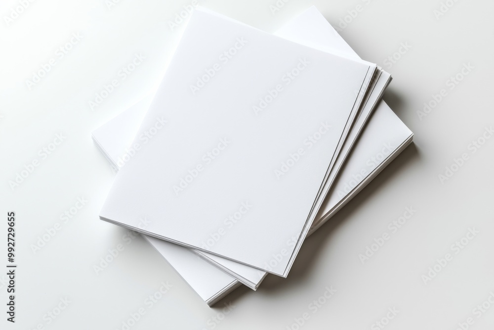 Blank A4 Stacked Paper Mockup isolated created with Generative AI Blank A4 Stacked Paper Mockup isolated created with Generative AI