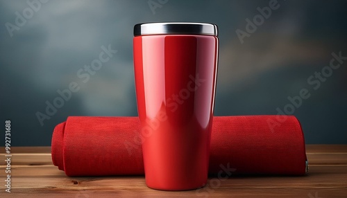 Red Tumbler Mock-Up and Blank for your text or design photo