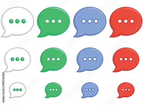 Chat Round Dialogue Circular Message Bubbles