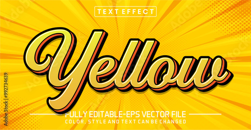 Yellow font Text effect editable