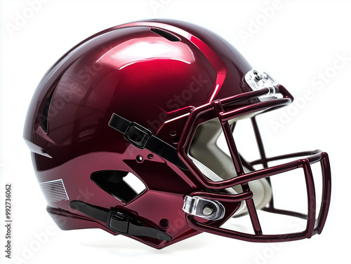 Vibrant maroon football helmet