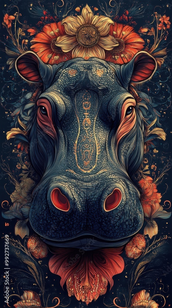 Textured pattern hippopotamus, intricate details, artistic design. Textured pattern hippopotamus, intricate details, artistic design.