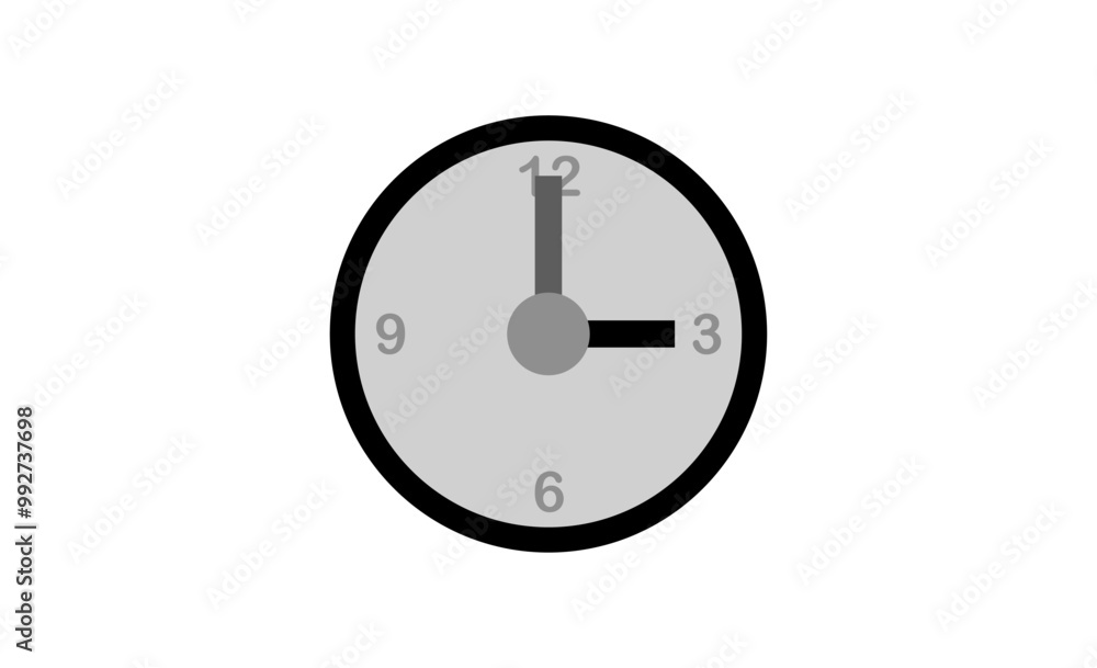 Black and White Clock Icon Design Black and White Clock Icon Design