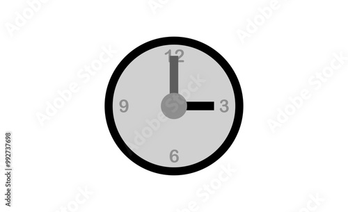 Black and White Clock Icon Design