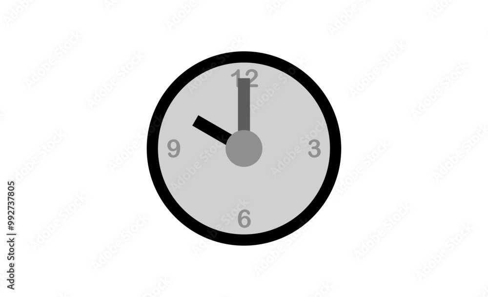 Black and White Clock Icon Design Black and White Clock Icon Design