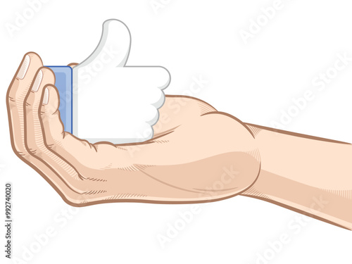 Hand Holding Like Receiving Online Engagement