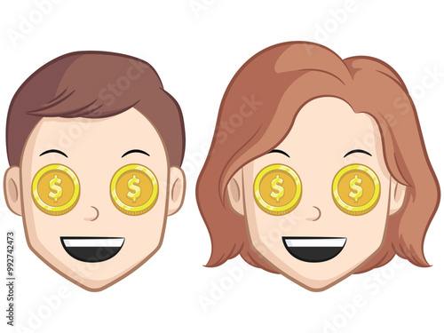 Man Woman Greedy Money Eyes