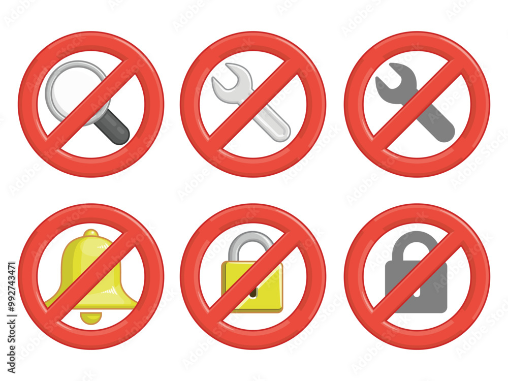 No Sign Magnifier Wrench Bell Lock No Sign Magnifier Wrench Bell Lock